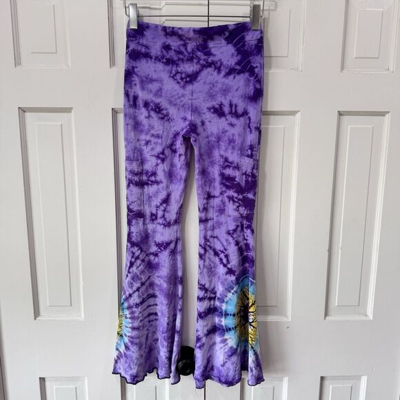 Grateful Dead Steal your Face Mandala Tree Print Booty Bell Pants Tie Dye Small - Picture 3 of 13